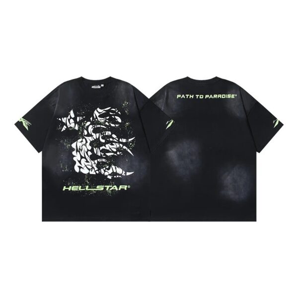 Kakobuy Hellstar American hipster high street washed old vintage print t-shirt