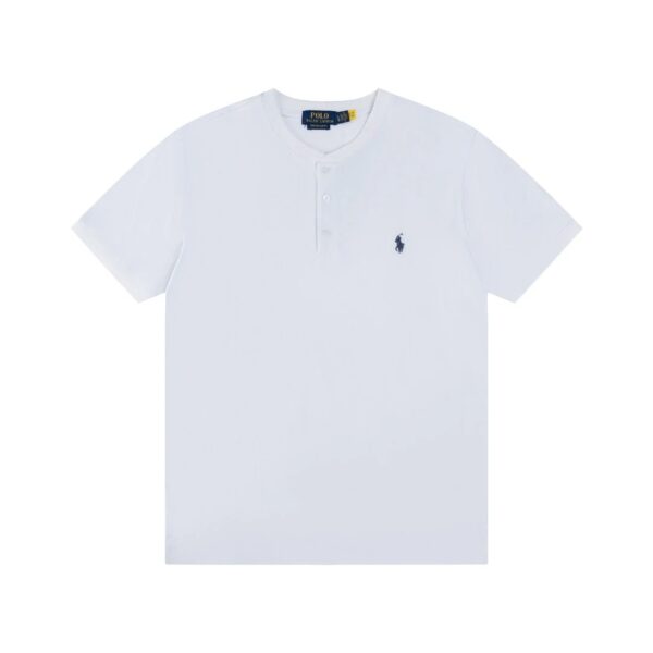Kakobuy Ralph Lauren Henley Collar Four Color Stand Up Open Chest Short Sleeve T-Shirt