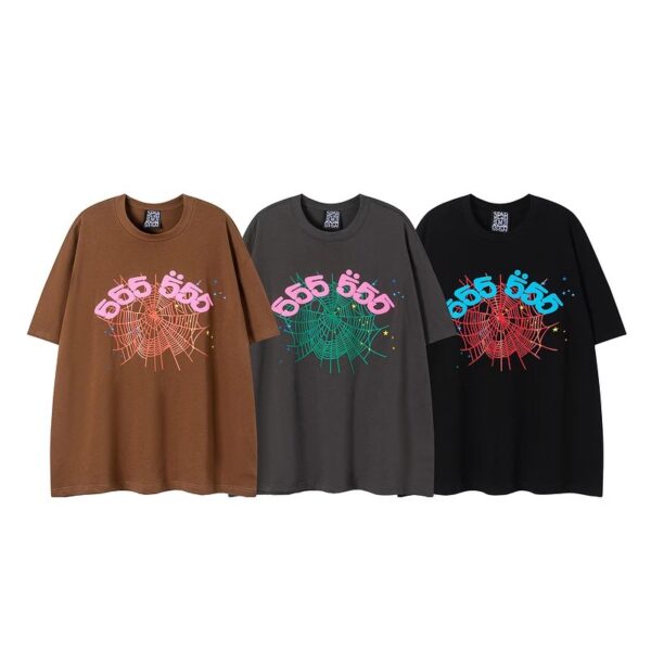 Kakobuy Sp5der cotton T-shirt printed spider web logo