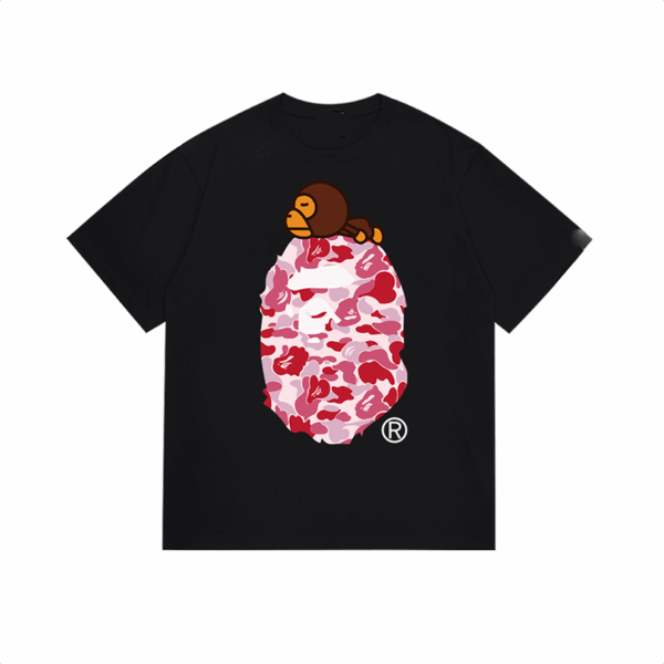 Kakobuy bape Monkey Camouflage Short Sleeve Black powder camouflage