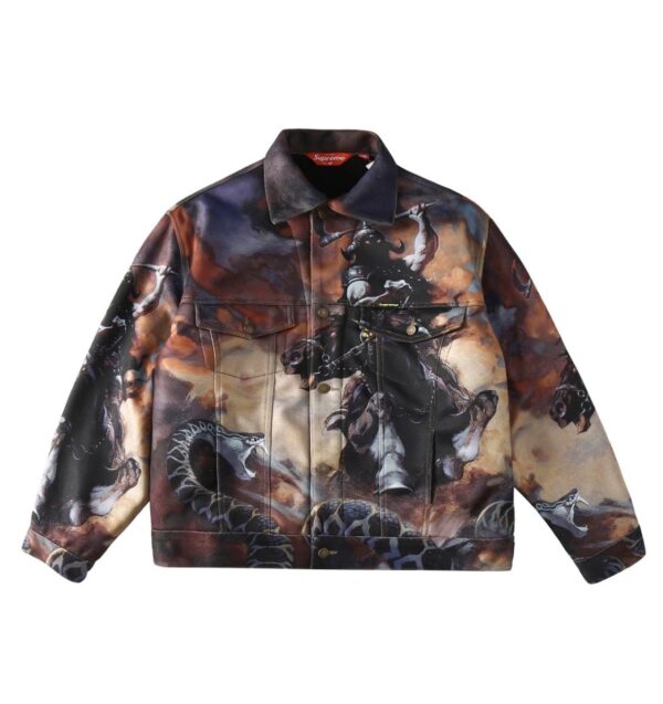 Kakobuy Supreme & FrankFrazetta Co-Branded t Knight Chopper Snake Tannin Jacket