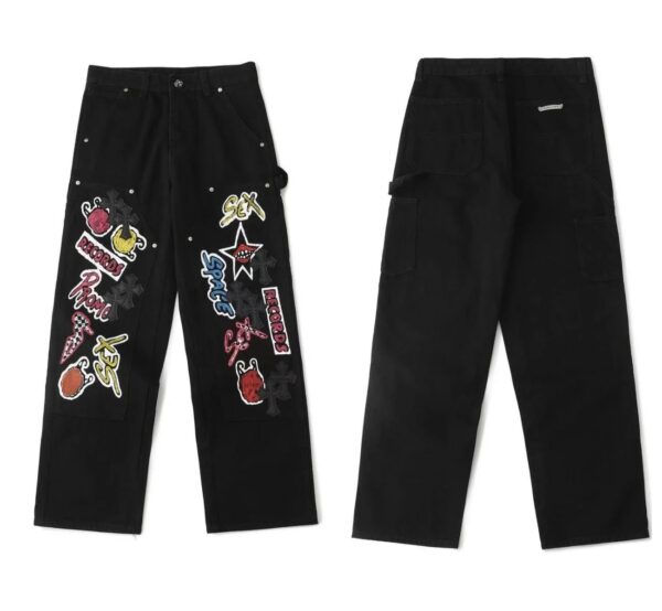 Kakobuy Chrome Hearts Cross Denim Patch Jeans