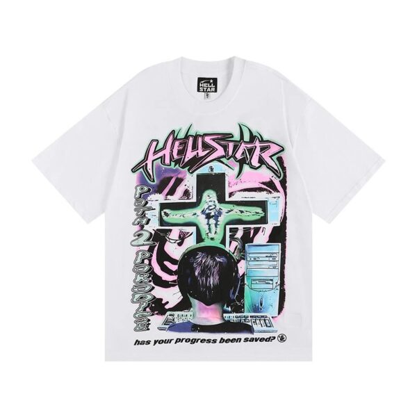 Kakobuy Hellstar High Street American Street Hip Hop Peplum Printed Short Sleeve T-Shirt