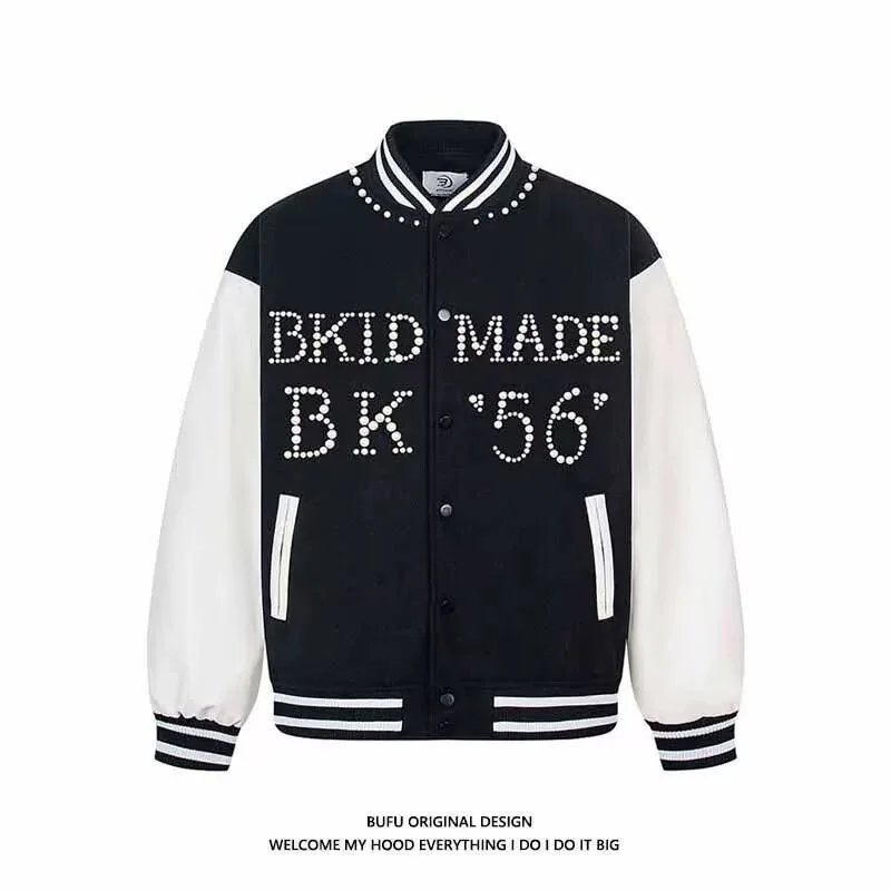 Kakobuy AC Milan Heavy Craft Embroidery Patchwork Leather Sleeve OFF Hundred Baseball Jacket