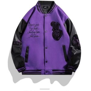 Kakobuy AC Milan Heavy Craft Embroidery Patchwork Leather Sleeve OFF Hundred Baseball Jacket