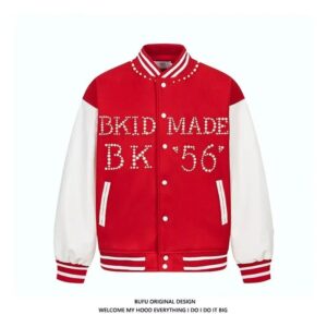 Kakobuy AC Milan Heavy Craft Embroidery Patchwork Leather Sleeve OFF Hundred Baseball Jacket