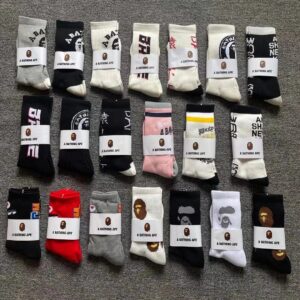 Kakobuy Bape Printed Logo Long Short Sports Skate Socks Multi-Color Collection
