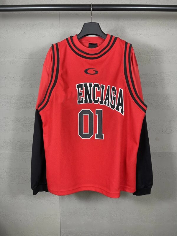 Kakobuy Balenciaga High Version 25 Autumn Basketball Jersey Fake 3-Piece Set Embroidered Long Sleeve