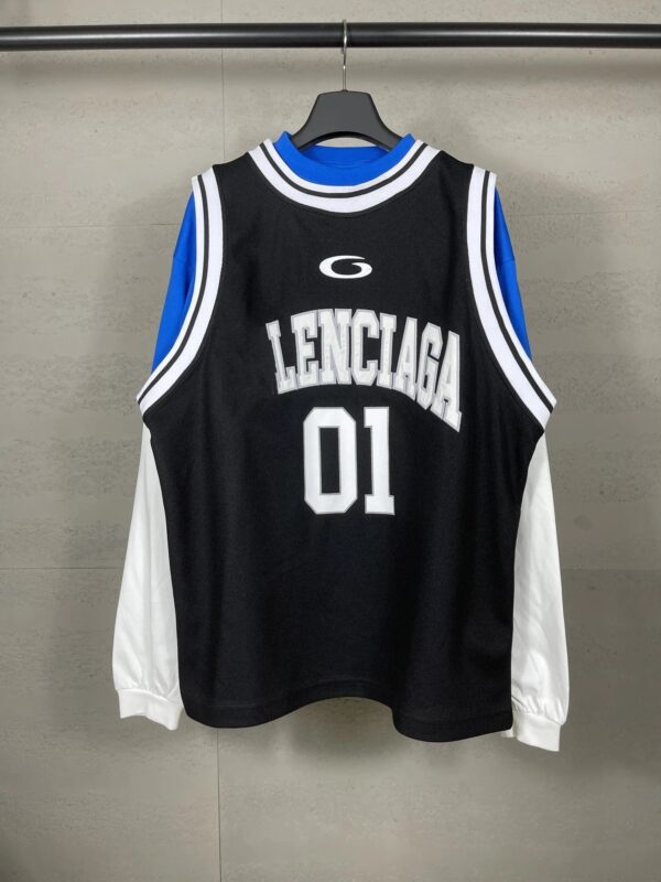 Kakobuy Balenciaga High Version 25 Autumn Basketball Jersey Fake 3-Piece Set Embroidered Long Sleeve