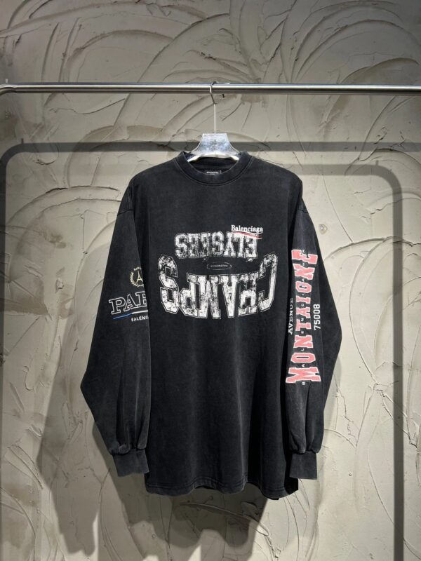 Kakobuy Balenciaga's new BLCG | 25fw Spring/Summer new logo collection series washed long sleeves