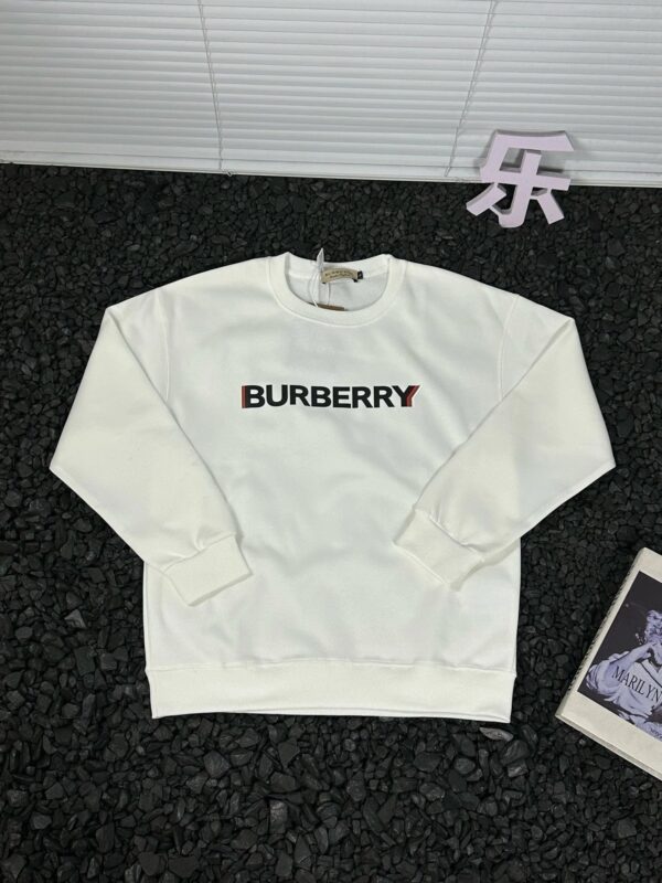Kakobuy Burberry Printed Letter Crewneck Sweatshirt White