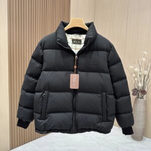 Loro Piana Stand Collar Short Black Down Jacket