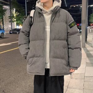 Stone Island Gray Down Puffer Jacket