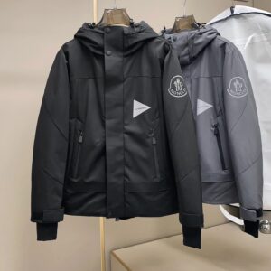 Moncler Collaboration Hooded Workwear Jacket in Classic Black and Premium Gray