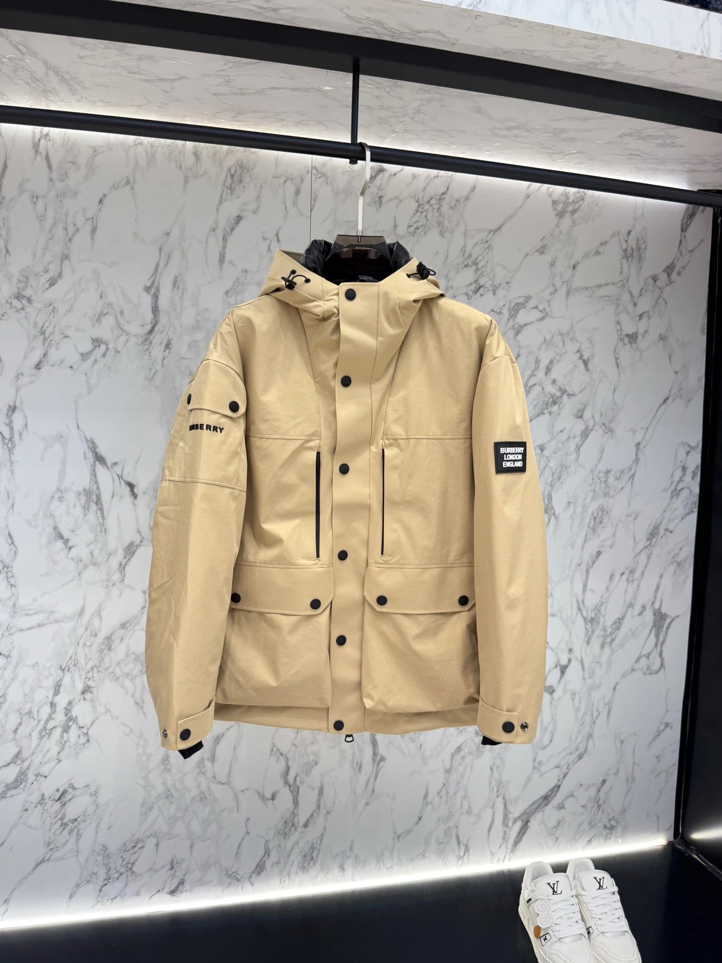 Burberry Beige Workwear Hooded Jacket