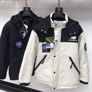 New Balance Workwear-Style Hooded Down Jacket Black