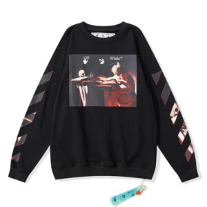 Off-White Print Hoodie Black