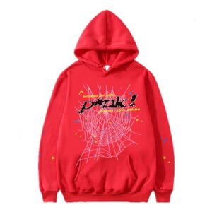 SP5DER Spider Web Trendy Hoodie Red
