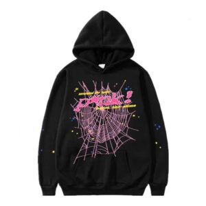 SP5DER Spider Web Graffiti Hoodie - Black