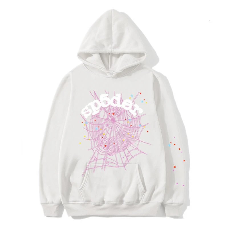 SP5DER Spider Web Style Hoodie White
