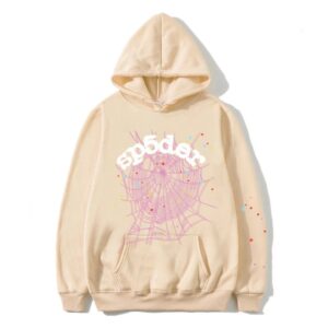 SP5DER Spider Web Trend Hoodie - Beige
