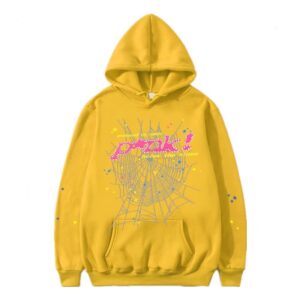 SP5DER Spider Web Cool Hoodie - Yellow
