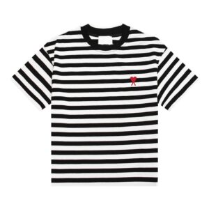 AMIT-Shirts Love Series Black and White Striped T-Shirt