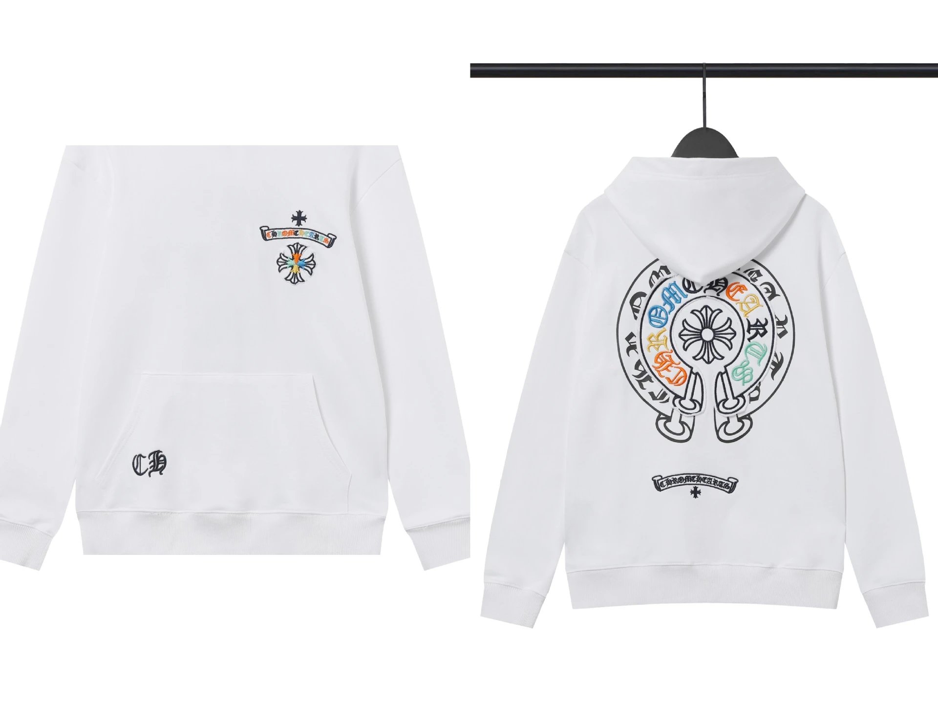 Chrome Hearts Cross Flower Series White Hoodie