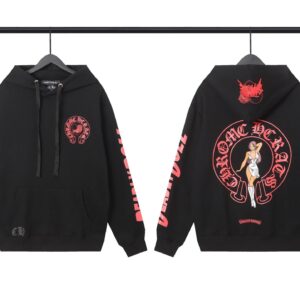 Chrome Hearts Hooded Sweatshirt Lady Print Series Black