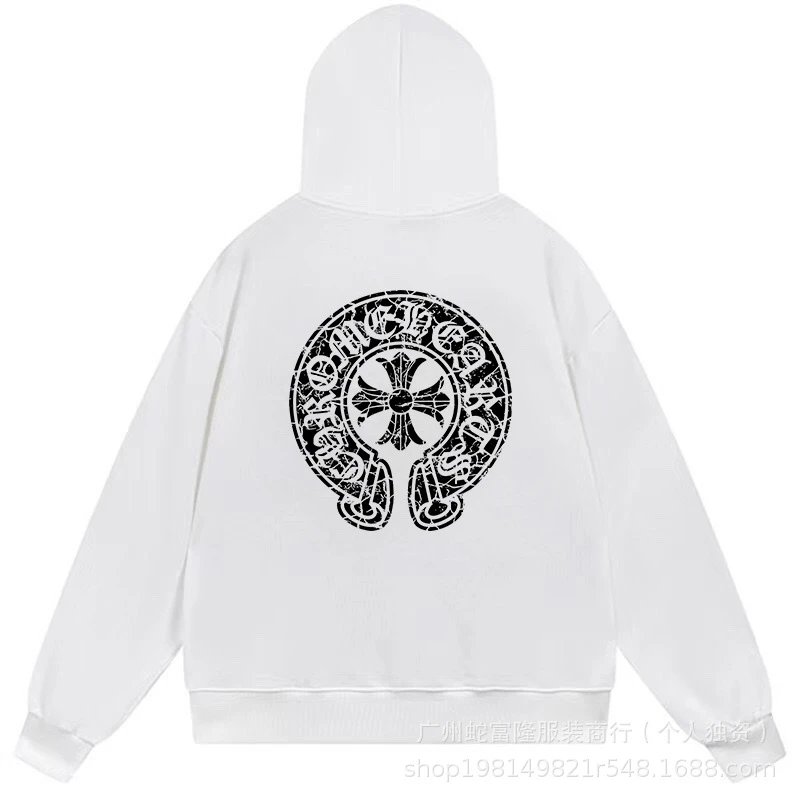 Chrome Hearts Hoodie Classic Cross Flower Series White