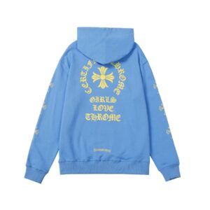 Chrome Hearts Hoodies Girls Love Chrome Series Blue Hoodie