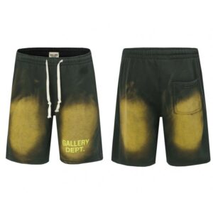 Gallery Dept Shorts Gradient Print Style Dark Green to Yellow