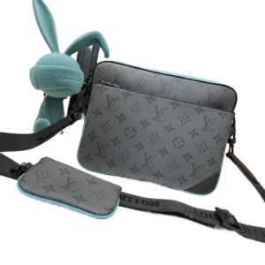 Louis Vuitton Monogram Eclipse Collection Gray-Blue Crossbody Bag