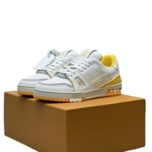 Louis Vuitton Trainer Series White and Yellow Color-Block Sneakers
