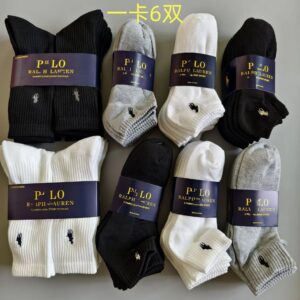 Ralph Lauren socks SPORT series black/white/gray