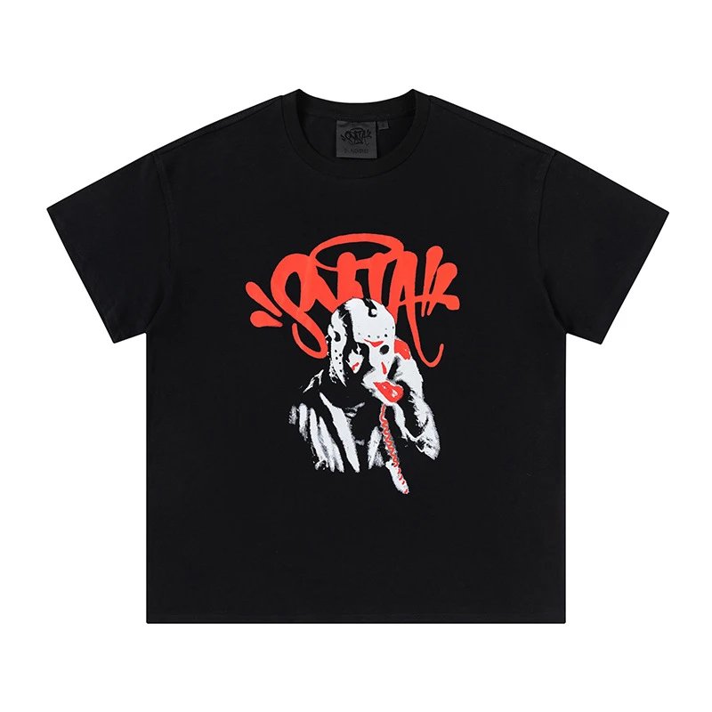 SSUR T-Shirt Graffiti Character Print Series Black